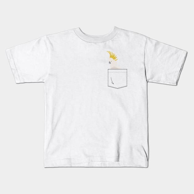 Cockatoo Parrot In Your Front Pocket Kids T-Shirt by Einstein Parrot